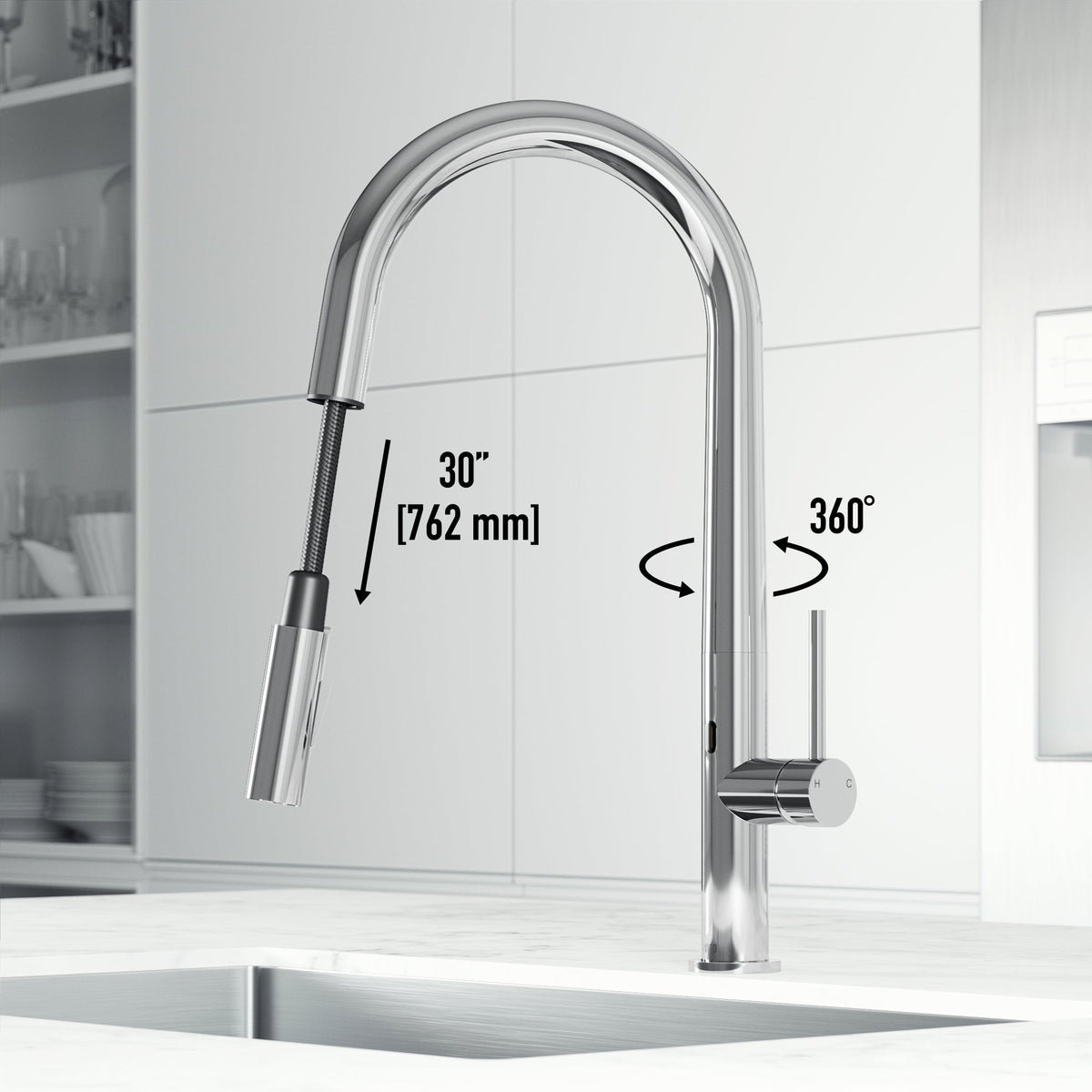 Touchless Pull-Down Kitchen Faucet – Smart Motion Sensor Water Control