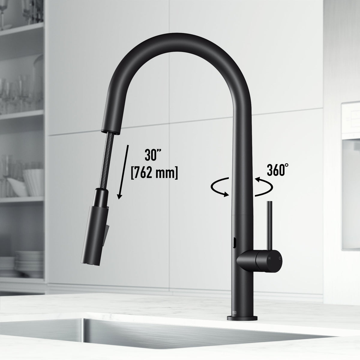 Touchless Pull-Down Kitchen Faucet – Smart Motion Sensor Water Control